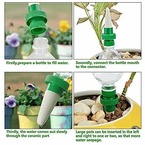 SINCèREETALI Lot De 4 Abreuvoirs Pour Plantes Pour Vacances, Pointes D'arrosage En Céramique Pour Bouteilles En Plastique, Dispositifs D'arrosage Automatique Pour Plantes En Pot D'intérieur Et D'extérieur Et Irrigation Goutte à Goutte 2 SINCèREETALI Lot De 4 Abreuvoirs Pour Plantes Pour Vacances, Pointes D'arrosage En Céramique Pour Bouteilles En Plastique, Dispositifs D'arrosage Automatique Pour Plantes En Pot D'intérieur Et D'extérieur Et Irrigation Goutte à Goutte – Image 2