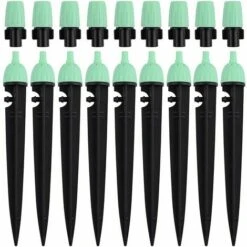 SINCèREETALI Goutteurs D'irrigation Avec Connecteur, 20 Pièces Arroseurs à Débit D'eau Réglables à 360 Degrés 2 En 1 Goutteur Pour Système D'arrosage Goutte à Goutte (Vert)