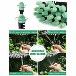 SINCèREETALI Goutteurs D'irrigation Avec Connecteur, 20 Pièces Arroseurs à Débit D'eau Réglables à 360 Degrés 2 En 1 Goutteur Pour Système D'arrosage Goutte à Goutte (Vert) -Promos Arrosage automatique Magasin 63820169 4