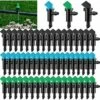 SINCèREETALI 60Pcs Émetteur De Goutte à Goutte D'Irrigation, HOINCO 3 Tailles Émetteur De Goutteur D'Irrigation De Drapeau De Jardin, Pour Pelouse, Arbres, Arbustes, Jardin (4L/H Noir, 8L/H Bleu, 16L/H Vert)