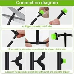 MEZHENG 200pcs Goutteur Irrigation Réglable, 1/4'' Système Dirrigation Goutte à Goutte Micro Flow Drip Head Buses De Brouillard Dirrigation Pour Jardins Potagers Ou Massifs De Fleurs (Vert) -Promos Arrosage automatique Magasin 63894991 5