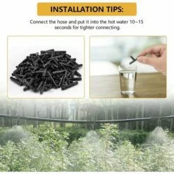 MONLY 100 PCS Tee Connecteurs De Tuyaux En Plastique Irrigation De Pelouse 4/7mm Raccord D'Irrigation Goutte à Goutte Raccord T De Tuyau D'eau Kit D'Arrosage Pour Système D'Irrigation Jardin (Noir) -Promos Arrosage automatique Magasin 64852515 4