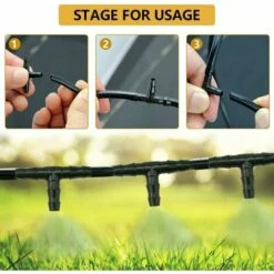 MONLY 100 PCS Tee Connecteurs De Tuyaux En Plastique Irrigation De Pelouse 4/7mm Raccord D'Irrigation Goutte à Goutte Raccord T De Tuyau D'eau Kit D'Arrosage Pour Système D'Irrigation Jardin (Noir) -Promos Arrosage automatique Magasin 64852515 5