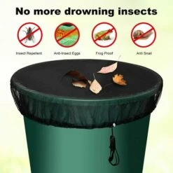 DENUOTOP 2 Pcs Filet Pour Citerne De Pluie, Filet De Protection Pour Tonneau De Pluie Avec Cordon De Serrage, Filet De Protection Réglable, Protection Contre Les Moustiques Et Les Feuilles -Promos Arrosage automatique Magasin 64884464 4