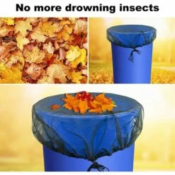 DENUOTOP 2 Pcs Filet Pour Citerne De Pluie, Filet De Protection Pour Tonneau De Pluie Avec Cordon De Serrage, Filet De Protection Réglable, Protection Contre Les Moustiques Et Les Feuilles -Promos Arrosage automatique Magasin 64884464 5