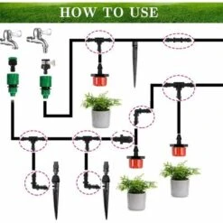 PERLE RARE Système D'irrigation De Jardin, Kit D'irrigation Automatique, Connecteur Pour Kit D'arrosage De Tuyau De 1/4 Pouce Pour Plantes De Serre Dans Le Jardin, La Serre, Le Potager Et La Pelouse -Promos Arrosage automatique Magasin 64903768 4
