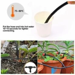 PERLE RARE Système D'irrigation De Jardin, Kit D'irrigation Automatique, Connecteur Pour Kit D'arrosage De Tuyau De 1/4 Pouce Pour Plantes De Serre Dans Le Jardin, La Serre, Le Potager Et La Pelouse -Promos Arrosage automatique Magasin 64903768 5