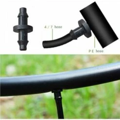 PESCE Irrigation De Pelouse 4/7mm Raccord Connecteur Goutte à Goutte, 100 Pièces(Connecteur Cannelé Double) -Promos Arrosage automatique Magasin 65263881 4