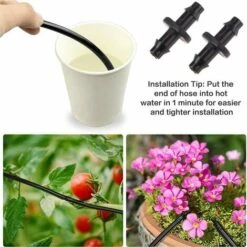 PESCE Irrigation De Pelouse 4/7mm Raccord Connecteur Goutte à Goutte, 100 Pièces(Connecteur Cannelé Double) -Promos Arrosage automatique Magasin 65263881 5