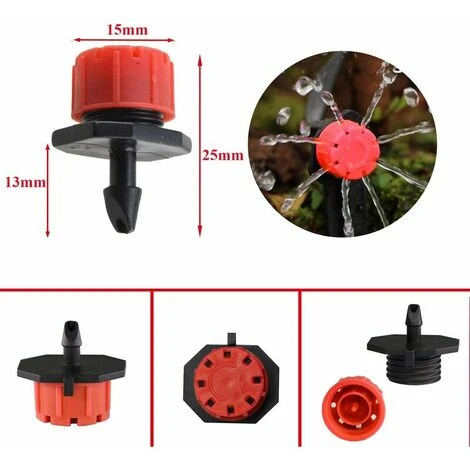 PREMIER 100Pièces Goutteur Irrigation, Goutteurs Réglables D'irrigation Arrosage Goutte à Goutte Pour Plante Jardin Serre Potager Gazon 2 PREMIER 100Pièces Goutteur Irrigation, Goutteurs Réglables D'irrigation Arrosage Goutte à Goutte Pour Plante Jardin Serre Potager Gazon – Image 2