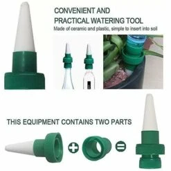BAICCCF Kit D'arrosage Goutte à Goutte -Kit Goutte à Goutte, Distributeur Automatique D'irrigation D'eau De Plante En Céramique De 4 Pièces, Dispositif D'arrosage Automatique Goutte à Goutte Pour Plante D'intérieur Pendant Les Vacances Ou Tr -Promos Arrosage automatique Magasin 65630711 3