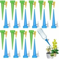EINEMGELD Irrigation Goutte à Goutte Bouteille Arroseur Automatique Plantes Kit D'irrigation Avec Vannes De Régulation Pour Jardin Maison Intérieur Extérieur 20 Pièces