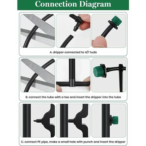KAEJYIUT 200 Micro-arroseurs Goutte à Goutte Réglables - Système Goutte à Goutte Pour Parterres De Fleurs, Sections De Légumes (vert Foncé) 4 KAEJYIUT 200 Micro-arroseurs Goutte à Goutte Réglables - Système Goutte à Goutte Pour Parterres De Fleurs, Sections De Légumes (vert Foncé) – Image 4