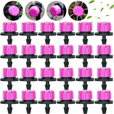 DONTODENT 100 Pcs Goutteur Irrigation Réglable, Tête De Gicleurs D'irrigation Irrigation Drippers Goutte À Goutte Arrosage Micro Gicleurs Emetteur Goutte Système Pour Home Garden Patio (Rose) 1 DONTODENT 100 Pcs Goutteur Irrigation Réglable, Tête De Gicleurs D'irrigation Irrigation Drippers Goutte À Goutte Arrosage Micro Gicleurs Emetteur Goutte Système Pour Home Garden Patio (Rose)