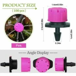 DONTODENT 100 Pcs Goutteur Irrigation Réglable, Tête De Gicleurs D'irrigation Irrigation Drippers Goutte À Goutte Arrosage Micro Gicleurs Emetteur Goutte Système Pour Home Garden Patio (Rose) 7 DONTODENT 100 Pcs Goutteur Irrigation Réglable, Tête De Gicleurs D'irrigation Irrigation Drippers Goutte À Goutte Arrosage Micro Gicleurs Emetteur Goutte Système Pour Home Garden Patio (Rose) -Promos Arrosage automatique Magasin 65902603 3