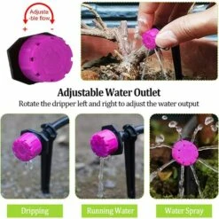 DONTODENT 100 Pcs Goutteur Irrigation Réglable, Tête De Gicleurs D'irrigation Irrigation Drippers Goutte À Goutte Arrosage Micro Gicleurs Emetteur Goutte Système Pour Home Garden Patio (Rose) 8 DONTODENT 100 Pcs Goutteur Irrigation Réglable, Tête De Gicleurs D'irrigation Irrigation Drippers Goutte À Goutte Arrosage Micro Gicleurs Emetteur Goutte Système Pour Home Garden Patio (Rose) -Promos Arrosage automatique Magasin 65902603 4