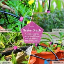 DONTODENT 100 Pcs Goutteur Irrigation Réglable, Tête De Gicleurs D'irrigation Irrigation Drippers Goutte À Goutte Arrosage Micro Gicleurs Emetteur Goutte Système Pour Home Garden Patio (Rose) 9 DONTODENT 100 Pcs Goutteur Irrigation Réglable, Tête De Gicleurs D'irrigation Irrigation Drippers Goutte À Goutte Arrosage Micro Gicleurs Emetteur Goutte Système Pour Home Garden Patio (Rose) -Promos Arrosage automatique Magasin 65902603 5