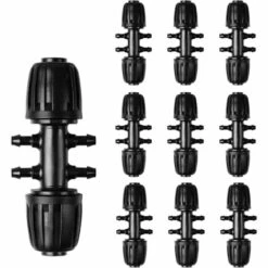 YEURIé Connecteur De Tuyau D'irrigation De Jardin, Connecteurs En T Barbelé Irrigation Goutte à Goutte Pour Tube D'irrigation 8/11 Pouce à 4/7 Pouce Accessoires D'arrosage 6 Voies, 10Pcs
