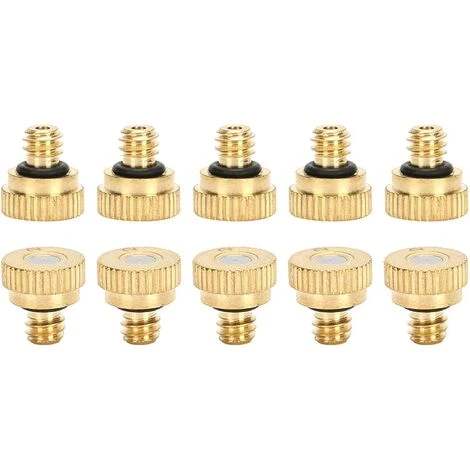 GRID COOL 10 Pièces Buses De Brumisation En Laiton, Buse De Système De Brumisation De Tête De Pulvérisation Extérieure à Basse Pression D'eau Du Robinet De 0,2 Mm 1 GRID COOL 10 Pièces Buses De Brumisation En Laiton, Buse De Système De Brumisation De Tête De Pulvérisation Extérieure à Basse Pression D'eau Du Robinet De 0,2 Mm