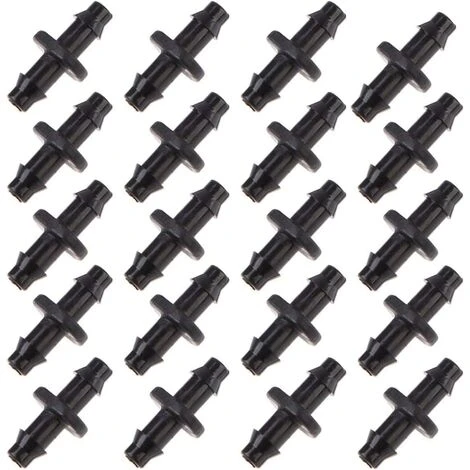 FVBJD Irrigation De Pelouse 4/7mm Raccord Connecteur Goutte à Goutte, 100 Pièces(Connecteur Cannelé Double) 1 FVBJD Irrigation De Pelouse 4/7mm Raccord Connecteur Goutte à Goutte, 100 Pièces(Connecteur Cannelé Double)