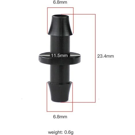 FVBJD Irrigation De Pelouse 4/7mm Raccord Connecteur Goutte à Goutte, 100 Pièces(Connecteur Cannelé Double) 2 FVBJD Irrigation De Pelouse 4/7mm Raccord Connecteur Goutte à Goutte, 100 Pièces(Connecteur Cannelé Double) – Image 2