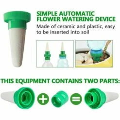 QERSTA 4er Automatique Plante D'irrigation D'eau Distributeur C?ne En Céramique Tête Plante Verseur Goutte à Goutte D'irrigation Pour Jardin, Plante D'intérieur, Fleurs -Promos Arrosage automatique Magasin 67646566 2