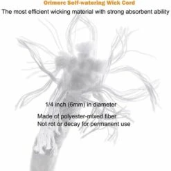 LADACèE 50 Pieds 6mm Diameter Cordon De Mèche Capillaire à Arrosage Automatique, Mèche Hydroponique Bricolage, Pot De Jardinière à Arrosage Automatique, Dispositif De Système D'eau Automatique -Promos Arrosage automatique Magasin 67694997 2