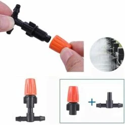 FLYME Arrosage Dirige Buse 10 Goutteur Irrigation Réglable 10 Tee-joints D'égouttement Kit Système D'irrigation De Bricolage Micro Goutte Kit Automatique D'Arrosage De Micro Système Pour L'arrosage De Jardin -Promos Arrosage automatique Magasin 67813813 5