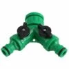 QERSTA Robinet D'irrigation Inverseur à Double Mamelon Vanne En Y à 3 Voies Irrigation Goutte à Goutte Avec Robinet