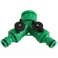 QERSTA Robinet D'irrigation Inverseur à Double Mamelon Vanne En Y à 3 Voies Irrigation Goutte à Goutte Avec Robinet